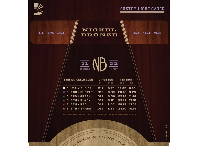 D'addario NB1152 Nickel Bronze Akk. Strenger 